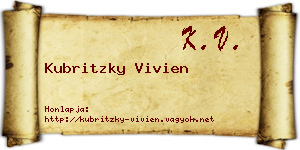 Kubritzky Vivien névjegykártya